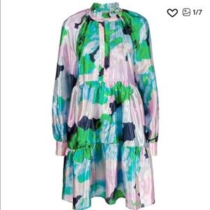 STINE GOYA Brushstroke Dress - Blue, Green, Pink